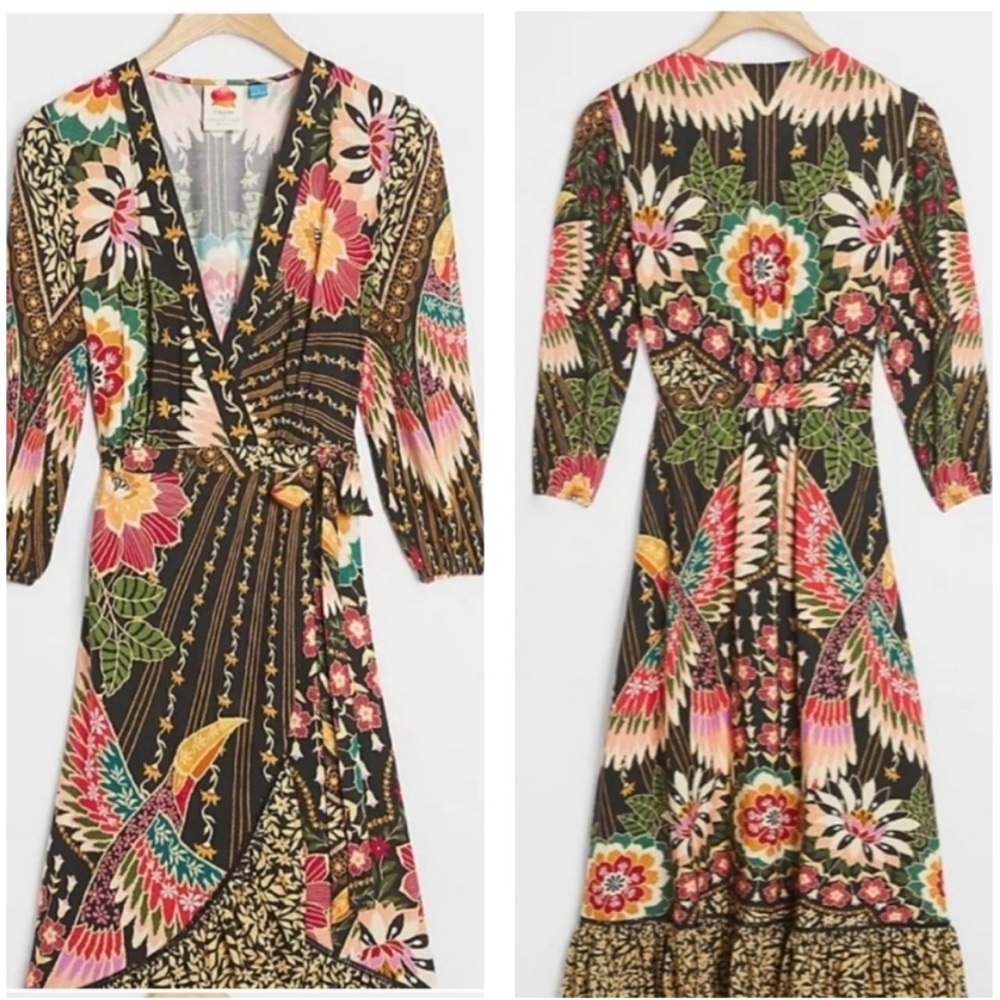 Farm Rio Amorina Wrap Maxi Dress Size S.